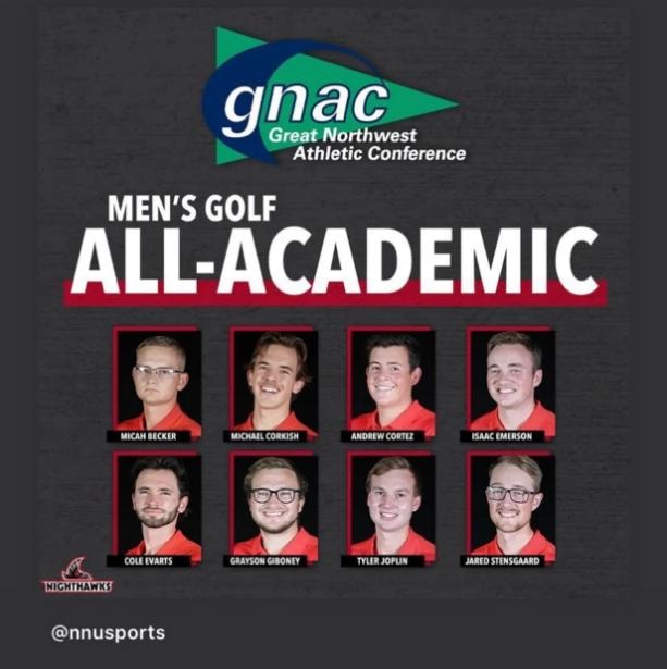 GNAC Men's Golf All-Academic Team featuring Grayson Giboney